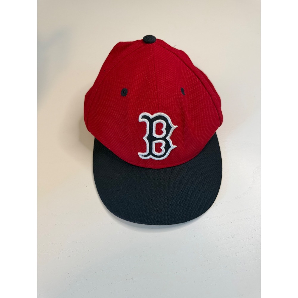 New Era 59FIFTY Boston Red Sox Kids Fitted Hat Red Navy Blue MLB Size 6 5/8